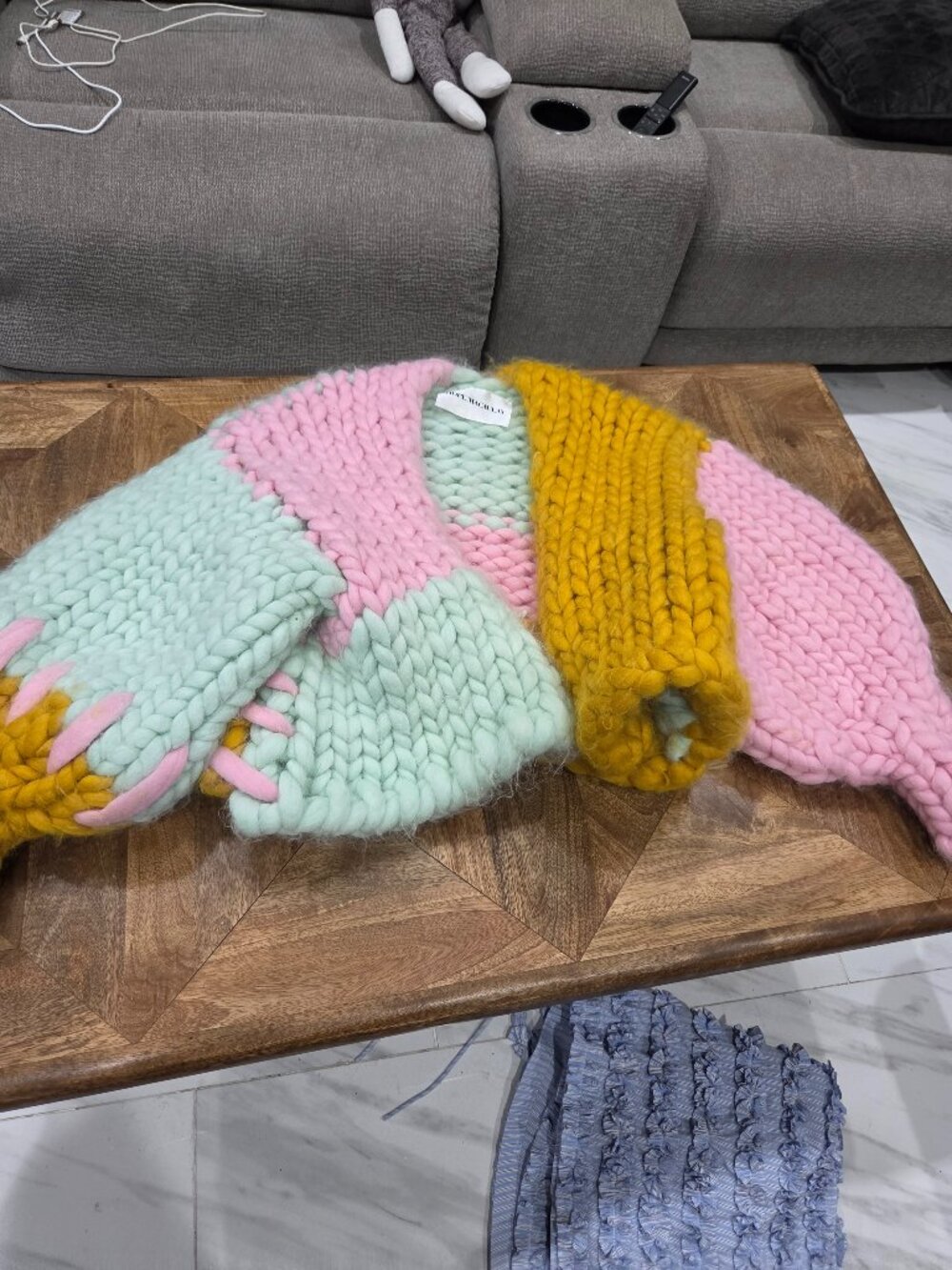 Hope Macaulay Pastel Chunky Knit Sweater size XL